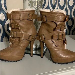 Cute high heel winter ankle boots
